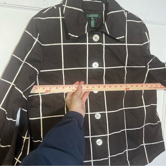 Ralph Lauren Jacket Blazer Brown and White Stripe Paneled Check Size 2X Classic - Picture 4 of 11